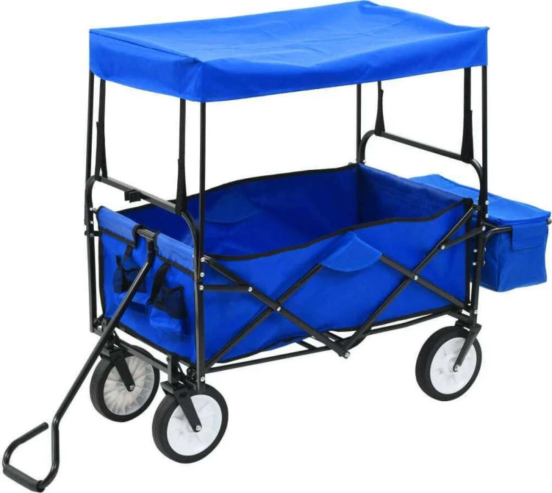 vidaXL 147590 Καρότσι Μεταφοράς 75kg Πτυσσόμενο Μπλε Ατσάλινο