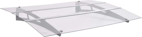 vidaXL Στέγαστρο Πόρτας 120 x 90 εκ. από PET Ασημί / Διαφανές 144828