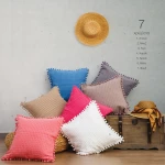 Borea Διακοσμητική Μαξιλαροθήκη 45x45 Waffle Cubic Pom Pom Λευκό