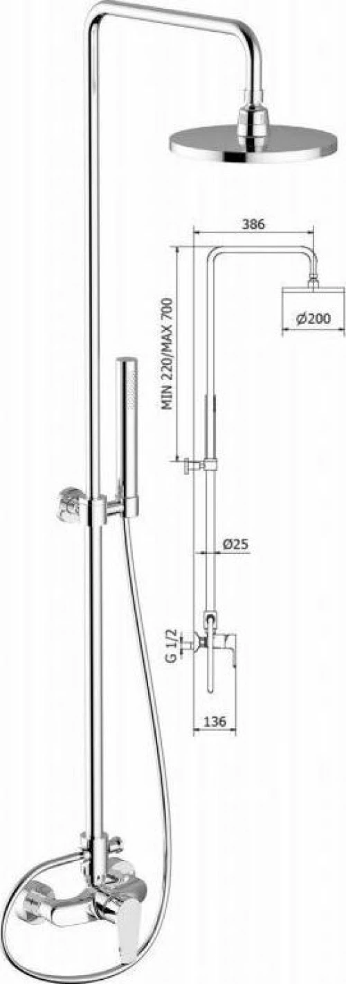 Teorema Velvet Στήλη Ντουζ 112040V