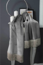 Teoran Τραπεζομάντηλο Ροτόντα 180cm Velvet 11 Γκρι χωρίς κρόσια