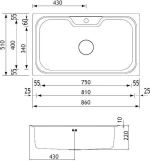 Apell Criteria CR860 Ένθετος Νεροχύτης 86x51cm Inox Σατινέ