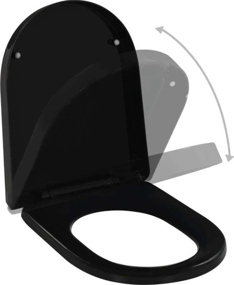 vidaXL 145022 Καπάκι Λεκάνης Soft Close Πλαστικό 45x35cm Μαύρο