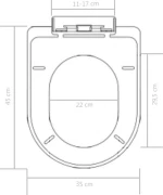 vidaXL 145022 Καπάκι Λεκάνης Soft Close Πλαστικό 45x35cm Μαύρο