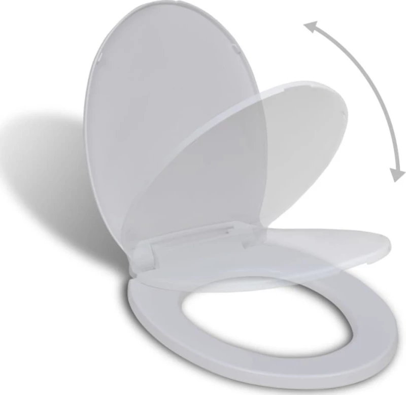 vidaXL 141762 Καπάκι Λεκάνης Soft Close Πλαστικό 46x34cm Λευκό