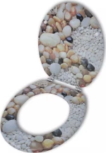 vidaXL 141484 Καπάκι Λεκάνης Ξύλινο 42.5x36cm Βότσαλα