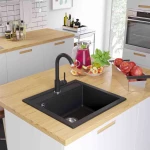 vidaXL 142954 Ένθετος Νεροχύτης 56.5x51cm Black