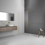 Devon Iwis Walk-in Διαχωριστικό Ντουζιέρας 70x200cm Gold Brushed