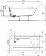 Ideal Standard W004101 Ελεύθερη Μπανιέρα 140x70cm