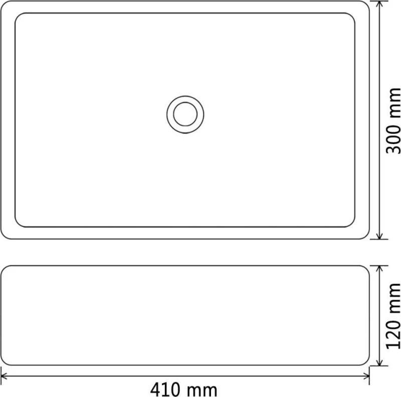 vidaXL 142734 Επικαθήμενος Νιπτήρας Κεραμικός 41x30cm Μαύρος