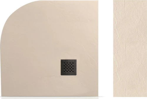 Karag Pietra Ημικυκλική Ντουζιέρα 80x80cm Cream