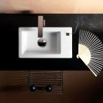 GSI Kube Επικαθήμενος Νιπτήρας Πορσελάνης 40x23cm Λευκός