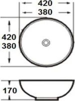 KLP Rose Επικαθήμενος Νιπτήρας Πορσελάνης 38x38cm Λευκός