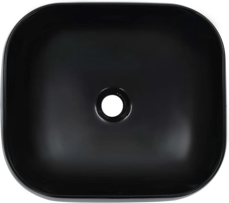 vidaXL 143906 Ένθετος Νιπτήρας Κεραμικός 44.5x39.5cm Μαύρος