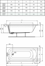 Ideal Standard W004501 Ελεύθερη Μπανιέρα 170x75cm