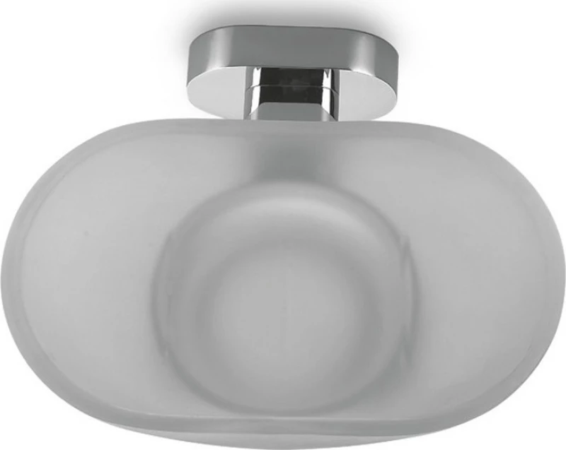 Karag New Oval 75059 Σαπουνοθήκη Επιτοίχια Γυάλινη Ασημί