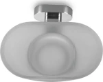 Karag New Oval 75059 Σαπουνοθήκη Επιτοίχια Γυάλινη Ασημί