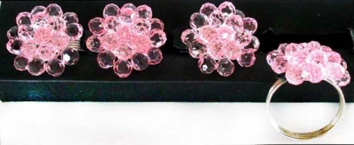 Ankor Δαχτυλίδι Πετσέτας Ροζ 4τμχ