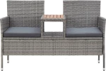 Παγκάκι 46147 143x65x88cm Γκρι Με Τραπεζάκι