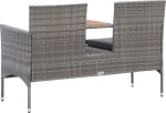 Παγκάκι 46147 143x65x88cm Γκρι Με Τραπεζάκι