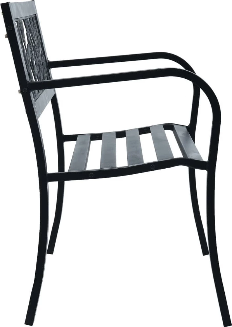 Παγκάκι Κήπου Μαύρο 125 εκ. Ατσάλινο