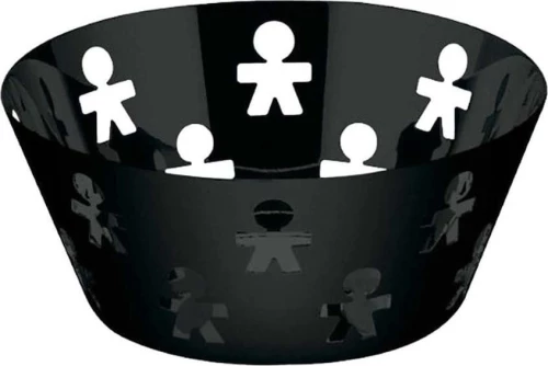 Alessi Φρουτιέρα Μεταλλική Girotondo Μαύρη 20.5x20.5x8.8cm