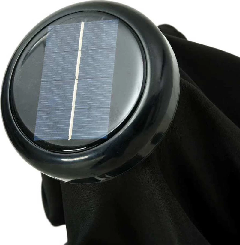 Ομπρέλα Κήπου με LED Μαύρη 300 εκ. με Ατσάλινο Ιστό