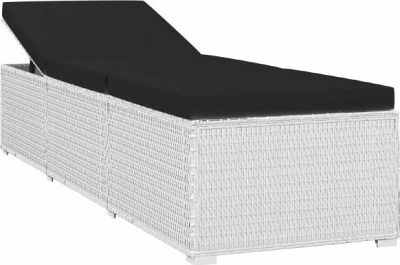 Ξαπλώστρα Rattan Λευκό 3 τμχ 195x60x31cm