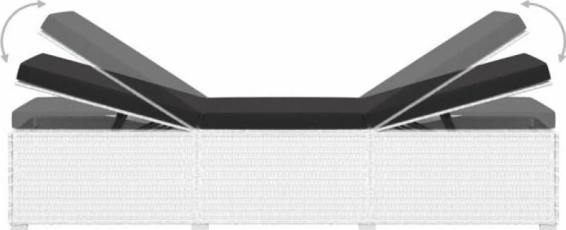 Ξαπλώστρα Rattan Λευκό 3 τμχ 195x60x31cm