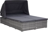 Ξαπλώστρα Rattan Γκρι 194x120.5x110cm