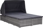 Ξαπλώστρα Rattan Γκρι 194x120.5x110cm
