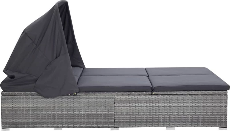 Ξαπλώστρα Rattan Γκρι 194x120.5x110cm