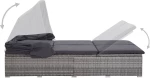 Ξαπλώστρα Rattan Γκρι 194x120.5x110cm