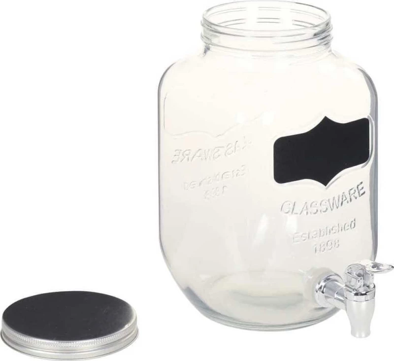 vidaXL Δοχείο Γυάλινο Με Βρυσάκι & Βάση 4000ml 2τμχ
