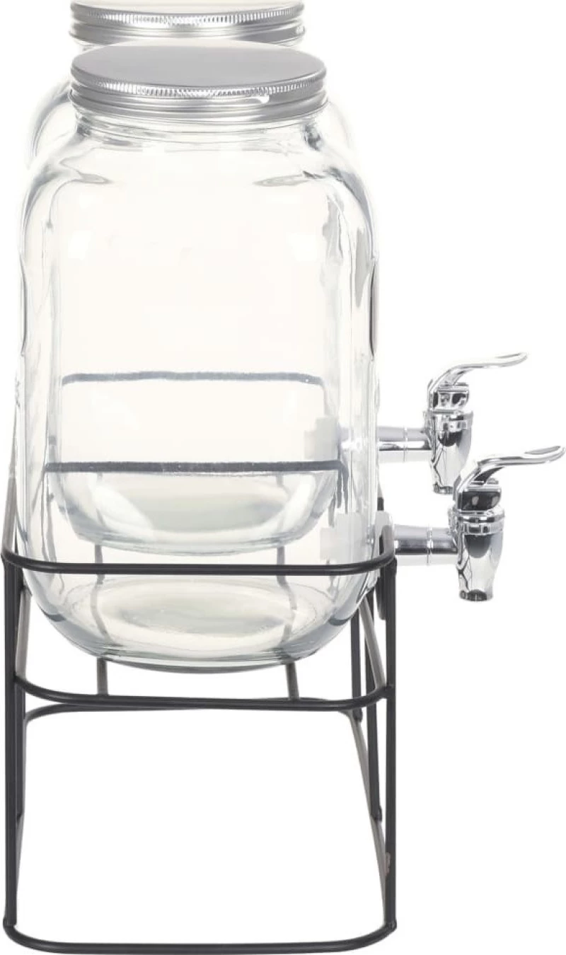 vidaXL Δοχείο Γυάλινο Με Βρυσάκι & Βάση 4000ml 2τμχ