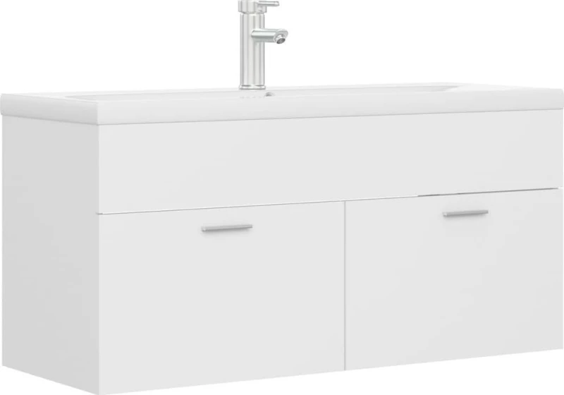 vidaXL 3071297 Πάγκος με Νιπτήρα 100x38.5x46cm Λευκός