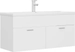 vidaXL 3071297 Πάγκος με Νιπτήρα 100x38.5x46cm Λευκός