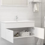 vidaXL 3071297 Πάγκος με Νιπτήρα 100x38.5x46cm Λευκός