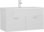 vidaXL 3071294 Πάγκος με Νιπτήρα 90x38.5x46cm Λευκός