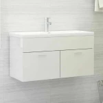 vidaXL 3071294 Πάγκος με Νιπτήρα 90x38.5x46cm Λευκός