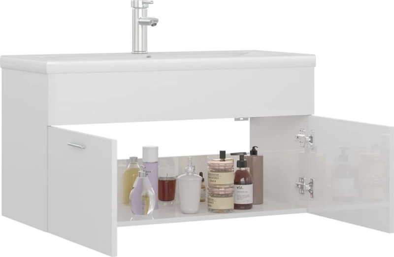 vidaXL 3071294 Πάγκος με Νιπτήρα 90x38.5x46cm Λευκός