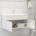 vidaXL 3071294 Πάγκος με Νιπτήρα 90x38.5x46cm Λευκός