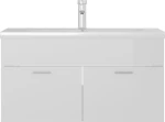 vidaXL 3071294 Πάγκος με Νιπτήρα 90x38.5x46cm Λευκός