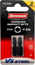 Μύτες Torx T20X25Mm Benman 2 Τεμ