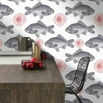 Ταπετσαρία Fish Neutral WP20008 Grey-Pink MindTheGap 52x300cm