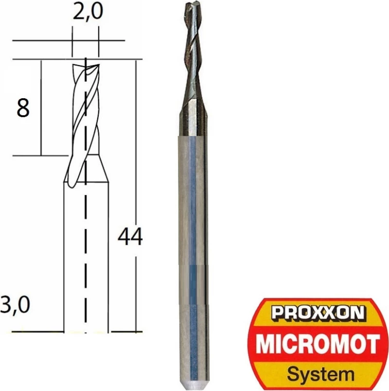 Proxxon Φρεζάκια Καρβιδίου Βολφραμίου Ελικοειδή 2mm 28759 2τμχ