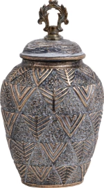 Fylliana Διακοσμητικό Βάζο Κεραμικό Γκρι 20x17x34cm