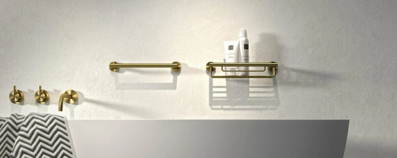 Geesa Nemox Ράγα Μπάνιου Μονή Επιτοίχια Gold Brushed