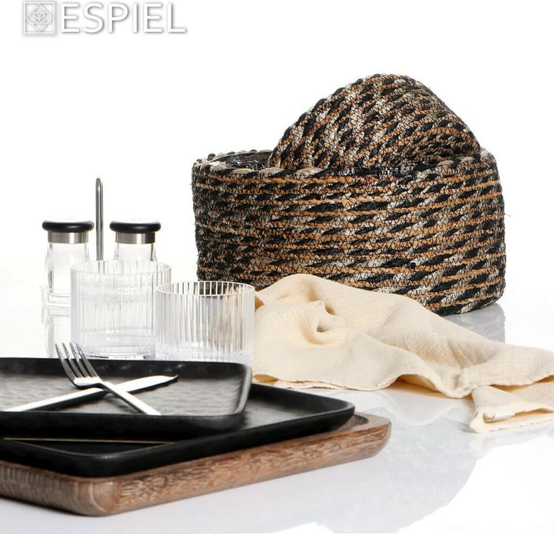 Espiel Ψωμιέρα Ψάθινη Μπεζ-Καφέ 30x14cm
