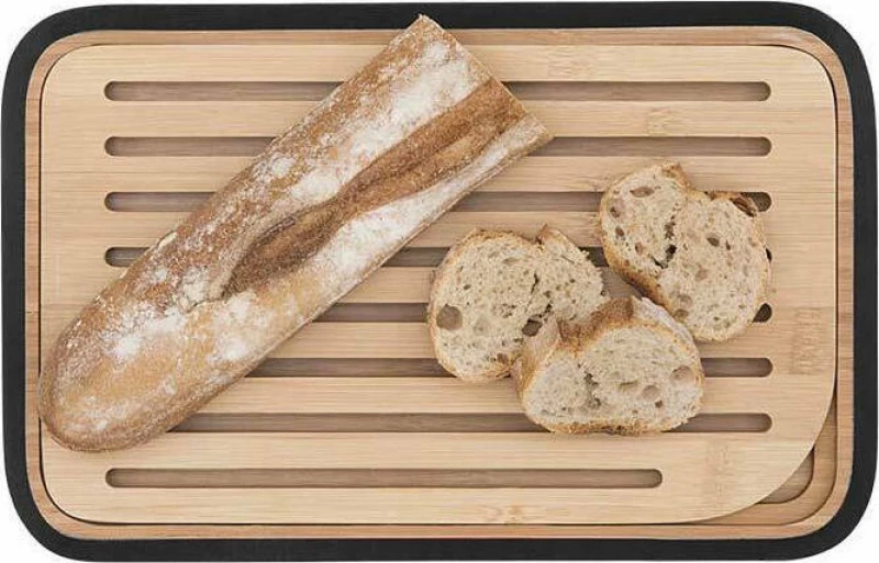 Pebbly Επιφάνεια Κοπής + Σερβιρίσματος από Bamboo 28 x 18 cm Black